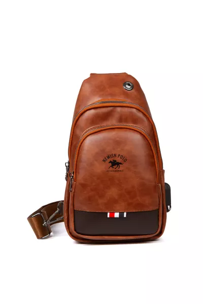 Sac en cuir unisexe à bandoulière croisée, sac poitrine, sac à épaule réversible, sac banane avec sortie pour casque, sac quotidien