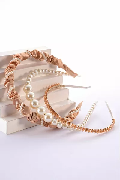 Honeycomb, studded, pearl Crown Set