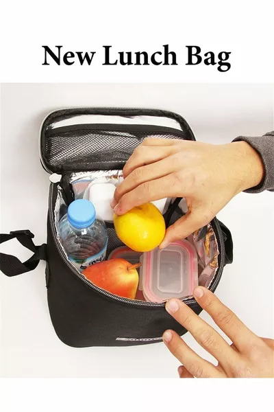 Термална чанта за храна и шише  Черна