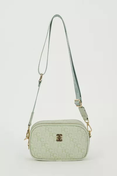 Borsa a tracolla donna Verde acqua con alfabeto Tram 