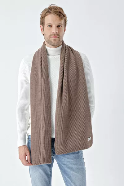 Men's Thessaloniki Knit Scarf Brown 