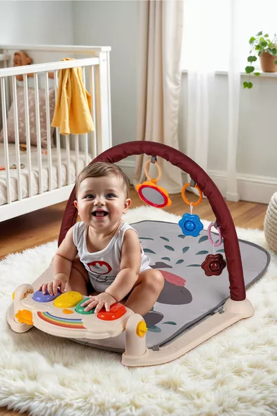 سجادة لعب بيبيجيم بقوس قزح وبيانو