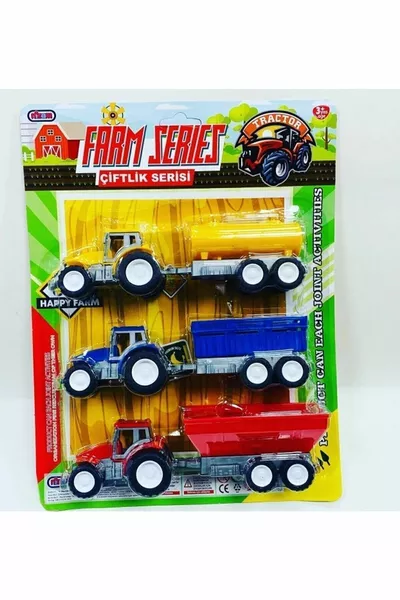 مجموعة جرارات الألعاب من سلسلة المزرعة، مجموعة من 3 جرارات لعبة