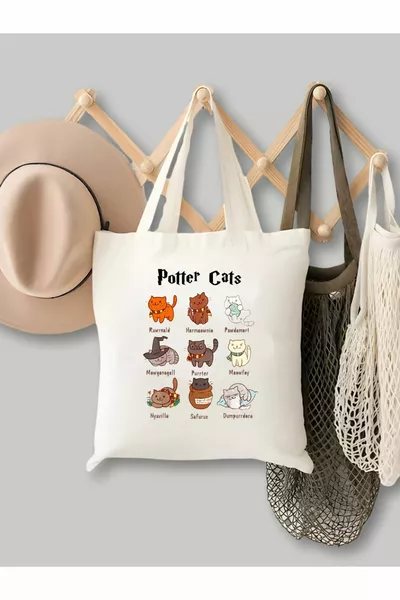 حقيبة قماشية بتصميم قطط هاري بوتر