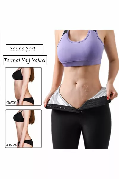 Sauna-Short Model High Waist Hooked Sauna Thermal Shaping and Firming Corset Shorts