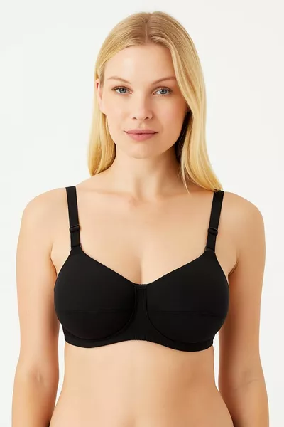 صدرية نسائية سوداء ناعمة رقيقة بدون دعامة أو أسلاك