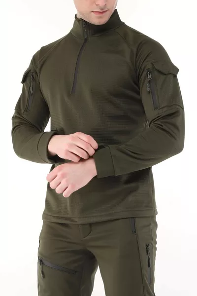 Men's Water and Windproof Ripstop Military Tactical Army Combat Half-Zip Jacket