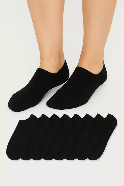 8-Pack Black Short Ankle Socks