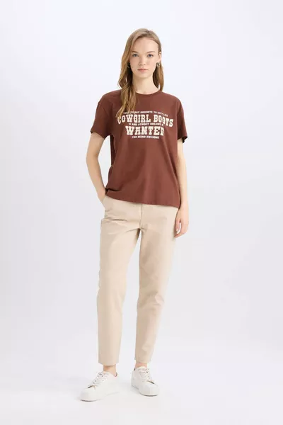 T-shirt à manches courtes imprimé col rond Regular Fit SM