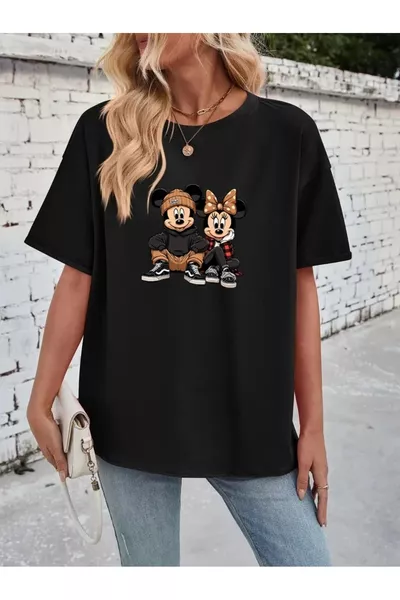 T-shirt Oversize Unisex con Design Grafico di Qualità Speciale di Topolino & Minni