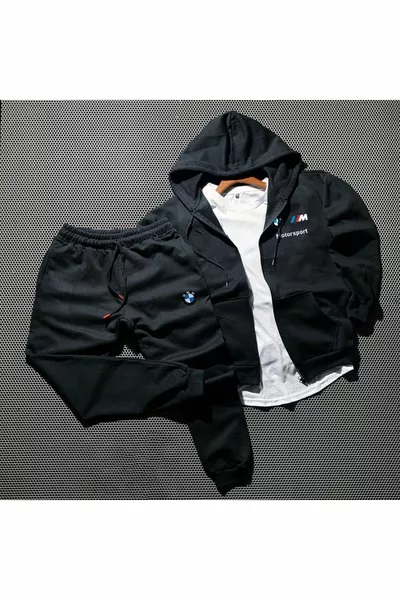 BMW Zipped Jacket and Winter Tracksuit 2-Piece Combo Trend