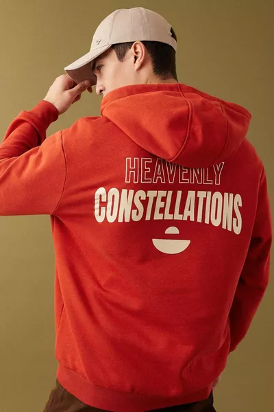 Oversized Loose-Fit Hooded Sweatshirt with Back Print SP