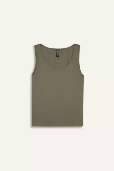 Slim Fit Dar Kesim U Yaka Basic Düz Atlet SM