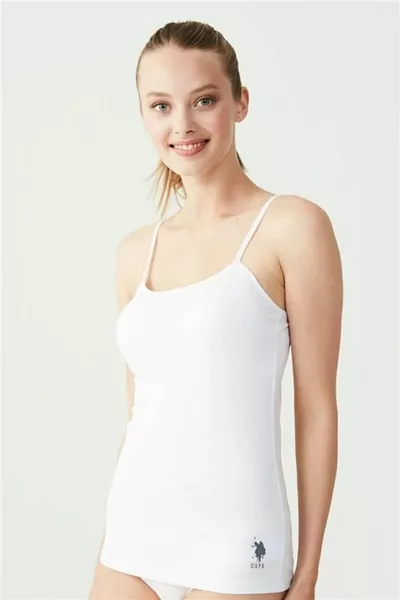 Damen Top mit weißen Trägern 