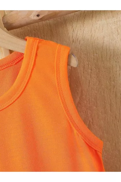 قميص داخلي صبي برتقالي بطبعة ديناصور % قطن مجموعة من 3