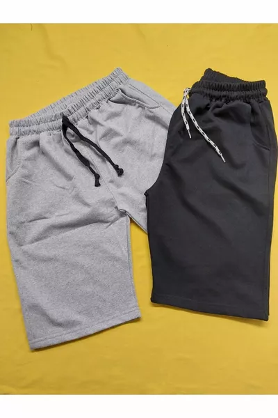 Gerades Jungen-Capri-Set Schwarz Grau, 2-teilig