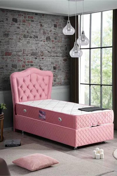 Camelli New Double Set, Single Bed Base and Headboard Set