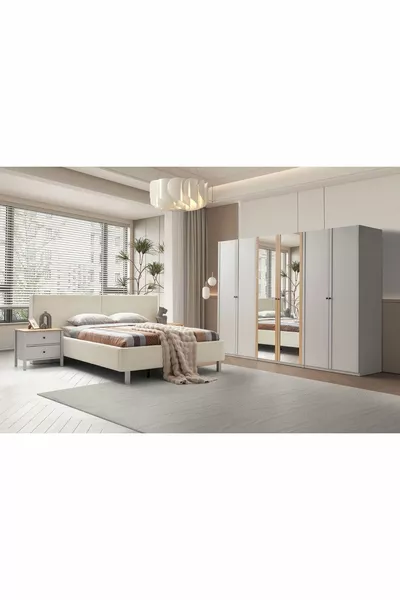 Mony Beige 6-Door Bedroom Set
