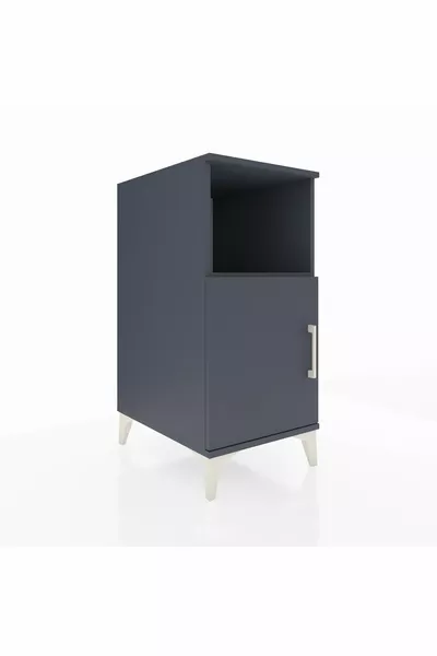 خزانة جانبية كرونوس بطابقين و باب واحد أنثراسيت-أنثراسيت