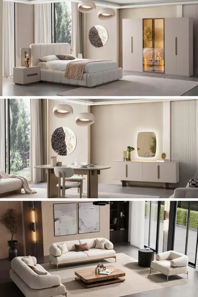 MALDIVEN BRUILOFTPAKKET SLAAPKAMER/EETKAMER/ BANKSTEL (3+3+1)