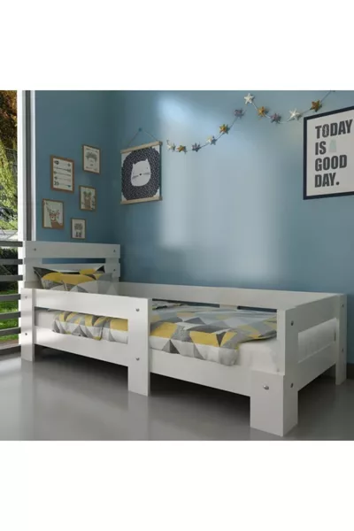 سرير نيومود تاتش متوافق مع المرتبة، من إم دي إف أبيض