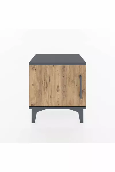 Comodino Arges a Una Mensola con Un'Ambra Antracite-Pino