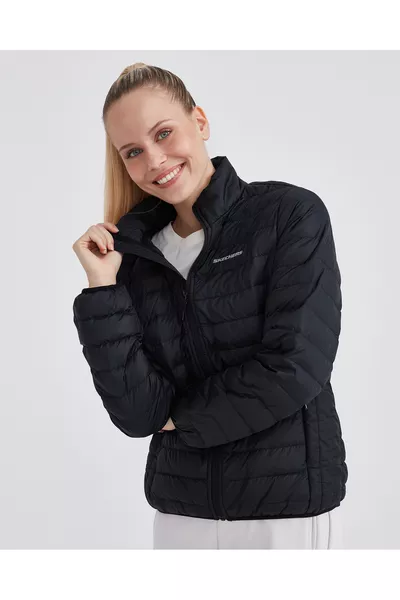 W Turtle Neck Essential Jacket Donna Giacca Nera 
