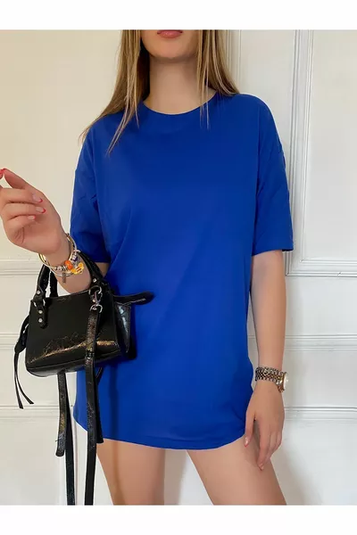 Uniseks Effen Kleur Basic Oversized Katoenen Gebreide Korte Mouw Losvallend T-shirt