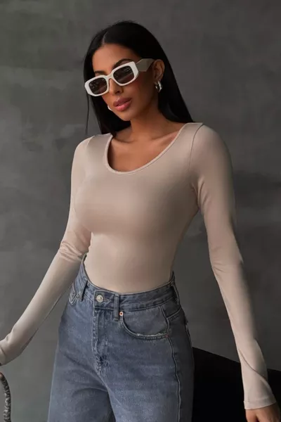 Blouse femme col princesse crème