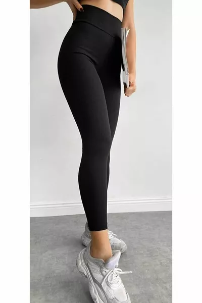 High Waist Ribbed Knit Shaping Leggings