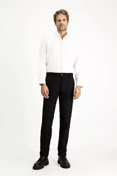 Uzun Kol Regular Fit Düğmeli Yaka Oxford Pamuklu Kolay Ütülenebilir Gömlek