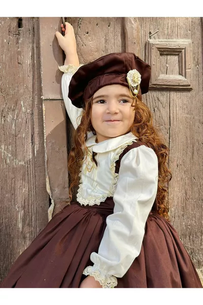 Pumpkin Coffee Retro Vintage Baby Girl Dress Custom Made Toddler Girl Birthday Dress