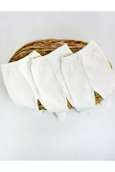 بنطلون رياضي بمقدمه مغلق للأطفال الثلاثة، % قطن عضوي، للخروج من المستشفى حديثي الولادة