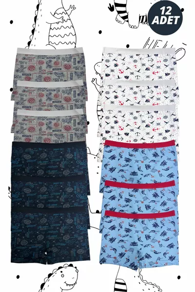  قطعة بوكسر للأطفال الأولاد بنقوش مصنوعة من الليكرا