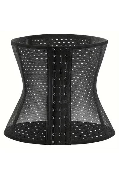 Ulyana Modell 5 Bereich Wirksame Belüftung Latex Korsett Schwarz