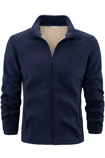 Мужская флисовая куртка Ghassy Co. с полной молнией, карманами и плюшевой подкладкой для тепла