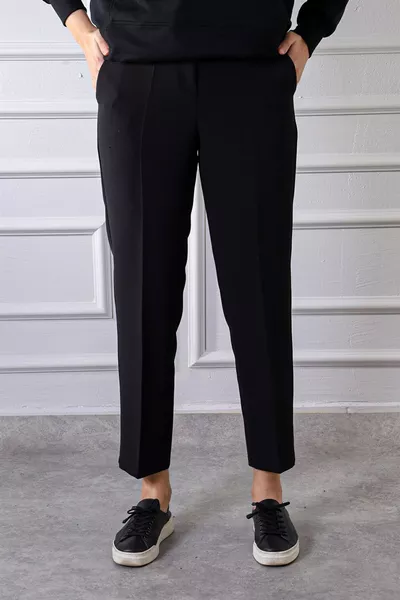  Belted Pencil Pants Black