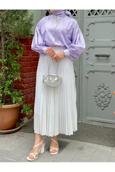 Pleated Skirt | White