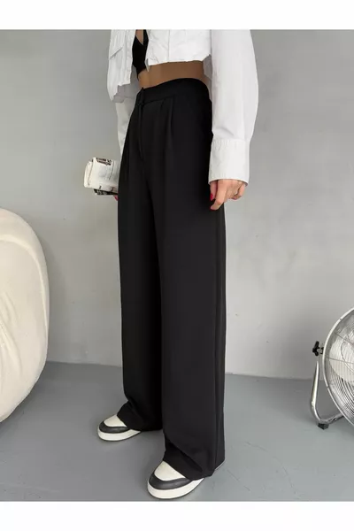 بنطال بالازو واسع الساق للنساء بليكر