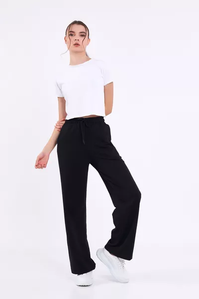 Schwarz-Dunkelblau-Anthrazit Saisonaler Lässiger Weiter Bequemer Damen-Sweathose mit Seitentaschen im 3er-Pack