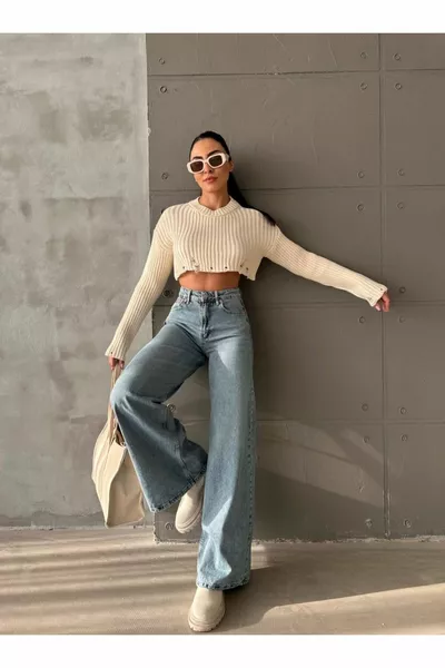 KAR PALAZZO Yüksek Bel Bol Paça pantolon