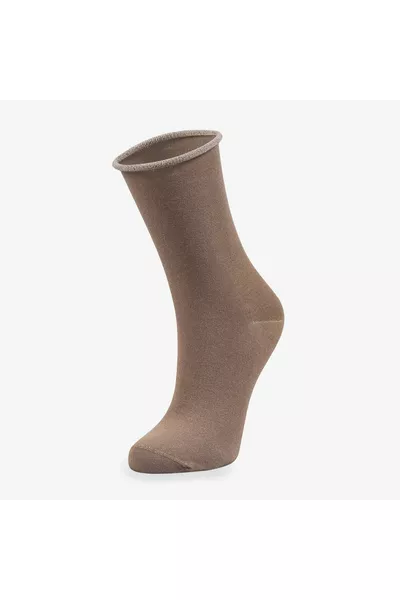 Дамски чорапи тип Bambu с къса форма без ластик, цвят мивон