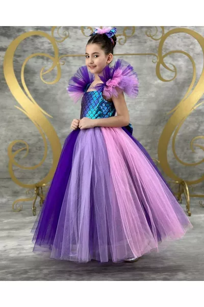 Meisjesjurk Meisjesfeestjurk Zeemeermin 