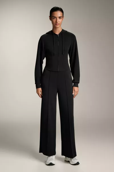 Modal içeren nervür detaylı düz kesim pantolon