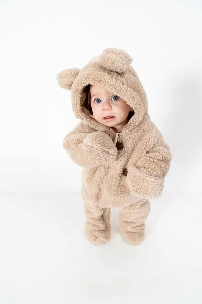 Sacco nanna invernale per neonati unisex in peluche Welsoft con fodera, sacco nanna per neonati con guanti integrati