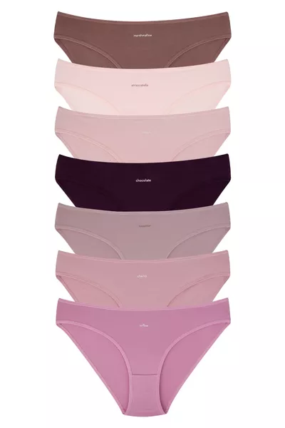 Dames Veelkleurige Katoen Lycra Slip 7-pack 