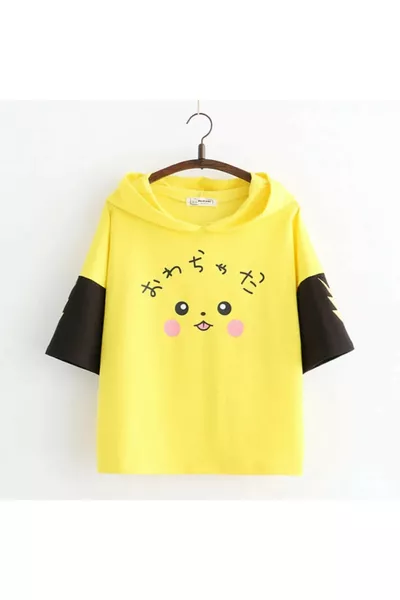 تيشيرت بأوفرايز للأطفال بنموذج بيكاتشو - للفتيات والأولاد