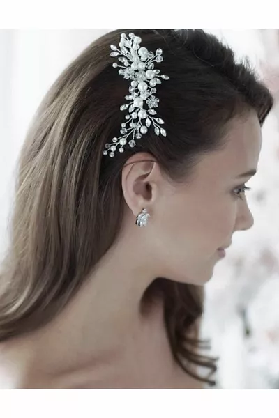 (H)perle, pierre de cristal détaillé élégant accessoire de cheveux fiançailles, mariage, accessoire de mariée, couronne de mariée
