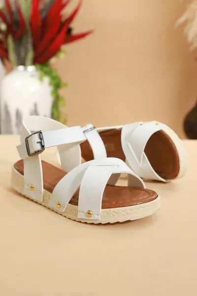  صنادل غير رسمية للبنات مع أحزمة تشريحية وحيدة