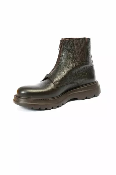 أحذية كاجوال جلد طبيعي بني للرجال 